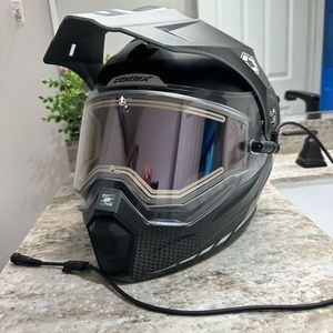 Castle x Snowmobile helmet, large gray and white